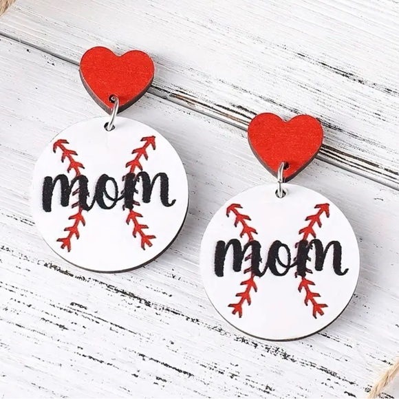 Boutique Jewelry - 2 pairs Mom Baseball Earrings